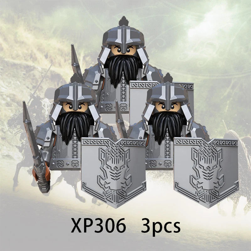 3pcs Lord Rings Elves Orcs Army Dwarf Rohan Mini Action Toy Figures Building Blocks Assembly Toys for Kids Birthday Gift Beauty World Shop