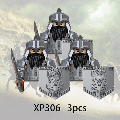 3pcs Lord Rings Elves Orcs Army Dwarf Rohan Mini Action Toy Figures Building Blocks Assembly Toys for Kids Birthday Gift Beauty World Shop