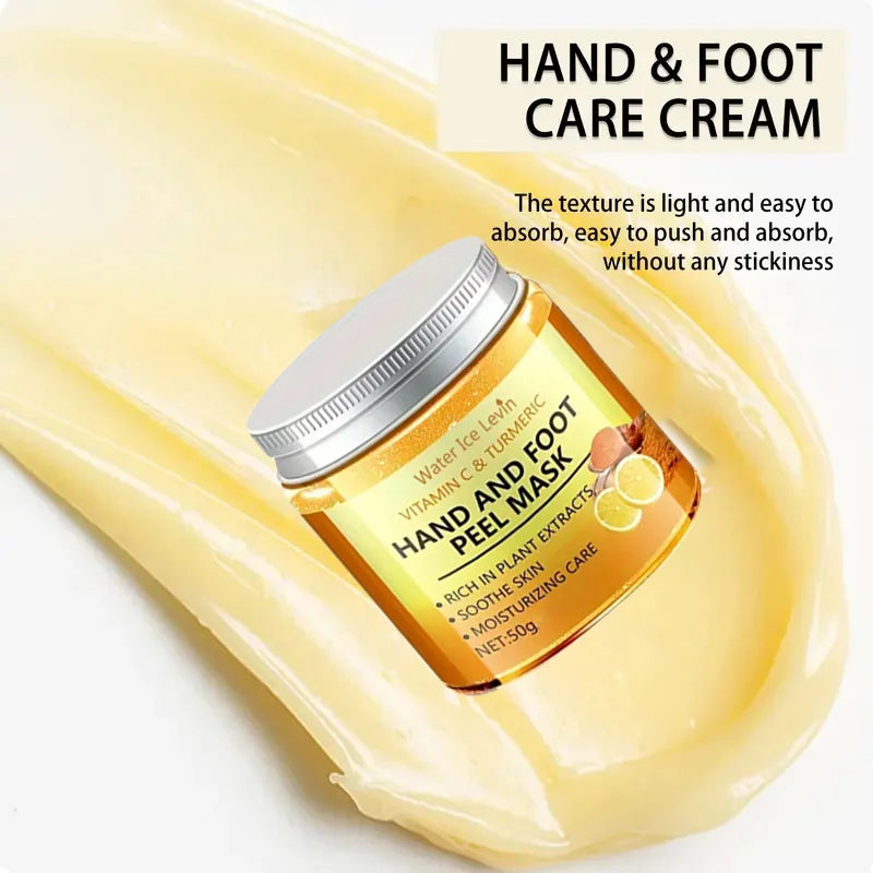 Vitamin c and turmeric hand wax mask for hands and feet, smoothing skin, gently cleansing hand mask, illuminating hand skin Beauty World Shop