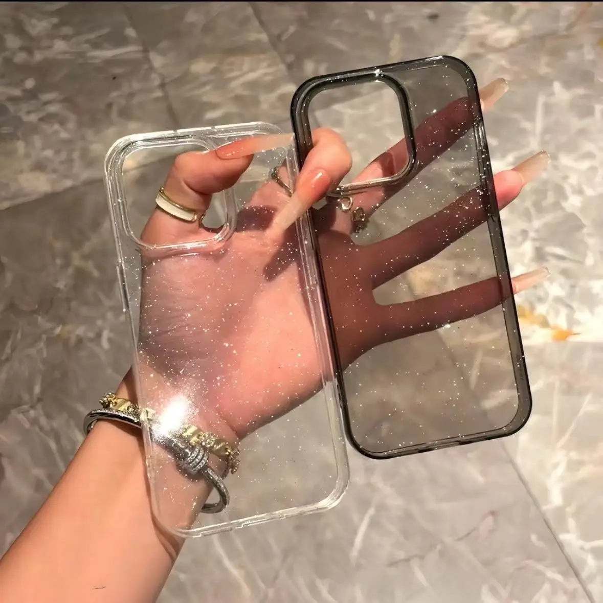 New Luxury Bling Glitter Clear Case For iPhone 16 15 14 13 12 11 Pro Max Mini X XR XS Shockproof TPU Transparent Soft Cover Beauty World Shop