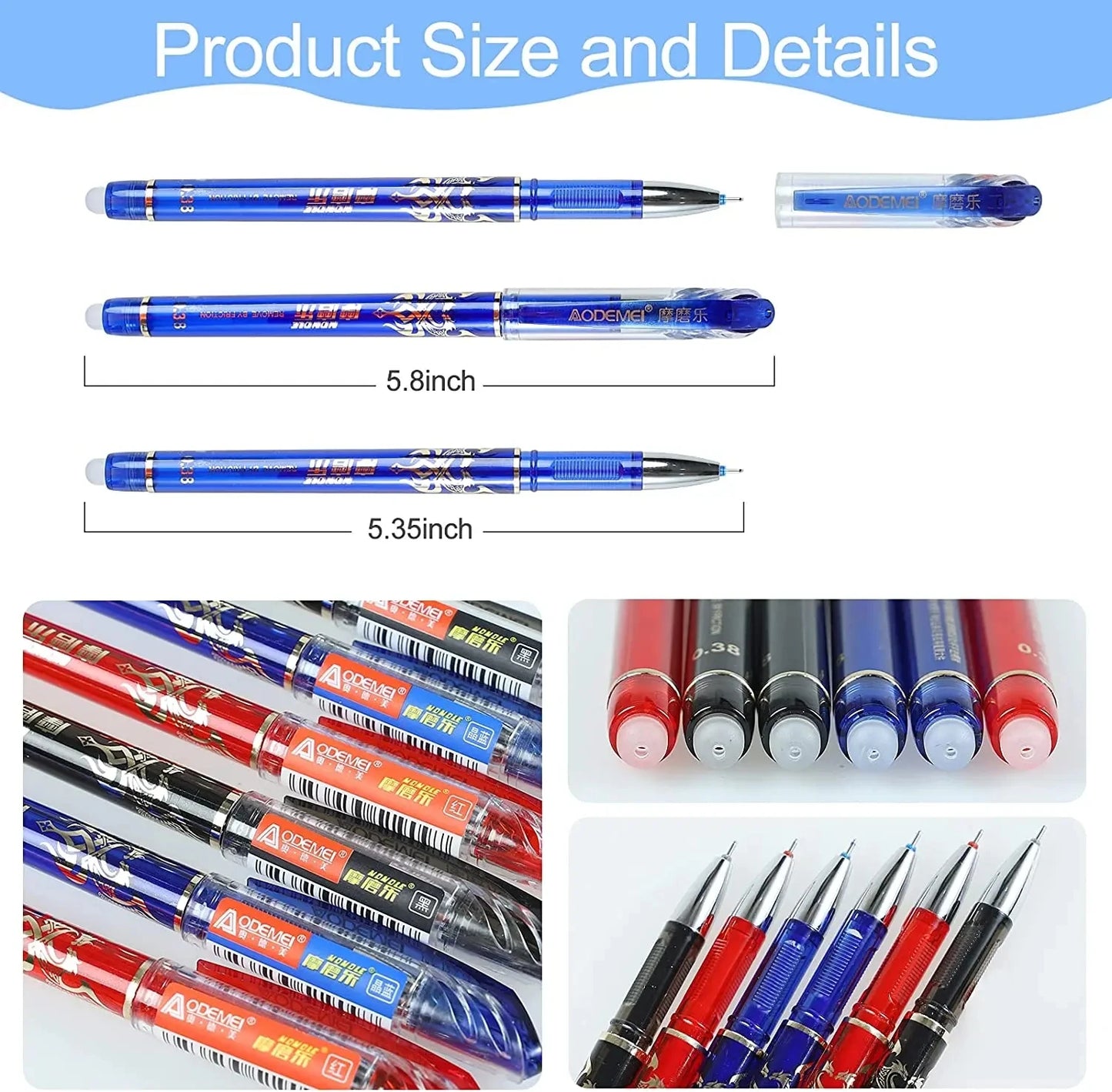 Erasable Gel Pen Set Ballpoint Pens Rod 0.5mm Refills Muti-Colors Ink Washable Handle Stationery School Office Writing Supplies Beauty World Shop