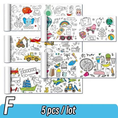 90cm Animal Canvas Children's Drawing Roll DIY Coloring Paper Roll Color Filling Graffiti Paper-cut Painting Educational School Beauty World Shop