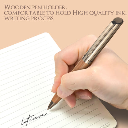 YUN CHUN 1 Set Premium Metal Ballpoint Pen with Wood Barrel for Smooth Writing and High-End Design-Black Ink-Office-With Case Beauty World Shop