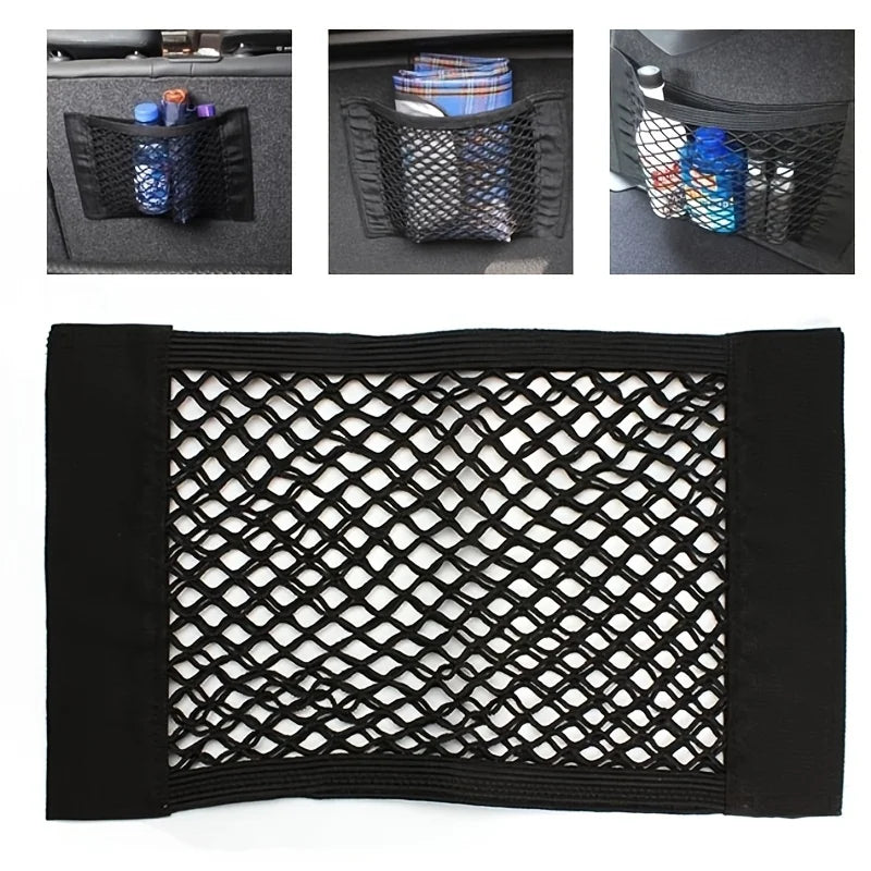 Universal Car Storage Bag Double Mesh Trunk Storage Net Car Built-in Storage Bag Car Fire Extinguisher Fixed Net Anti-Slip Beauty World Shop