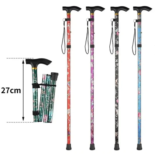 Outdoor Walking Sticks Hiking Camping Mountaineering Poles Telescopic Baton Trekking Poles Folding Cane Crutches Pole Unisex Beauty World Shop