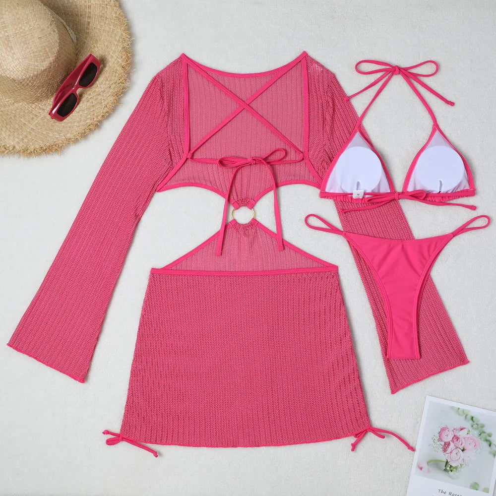 2026 Sexy Bikinis Female Swimsuits Women's Three-Piece Swimwear Beach Swim Wear Bathing Suits Brazilian Bikini Set Pool Bather Beauty World Shop