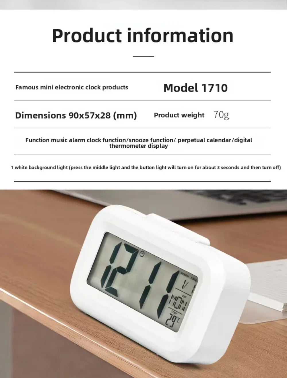 Digital Led Clock Household Bedside Battery Powered Multi-function Alarm Clock Desk Things for the Room Table Clocks Home Decor Beauty World Shop
