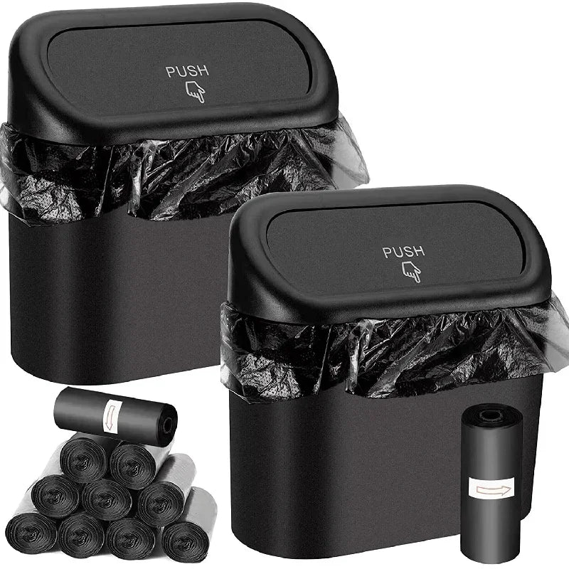 Car Trash Can (with Lid) Contains 60 (300) Garbage Bags, Small Car Trash Can, Leak-proof Mini Car Accessories Beauty World Shop