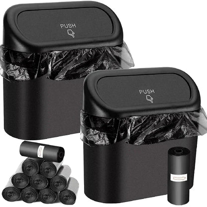 Car Trash Can (with Lid) Contains 60 (300) Garbage Bags, Small Car Trash Can, Leak-proof Mini Car Accessories Beauty World Shop