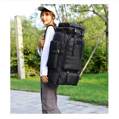 Homefish 80L/100L Large Mountaineering Backpack Outdoor Climbing Bag Tactical Rucksack Hiking Camping Travel Backpack Beauty World Shop