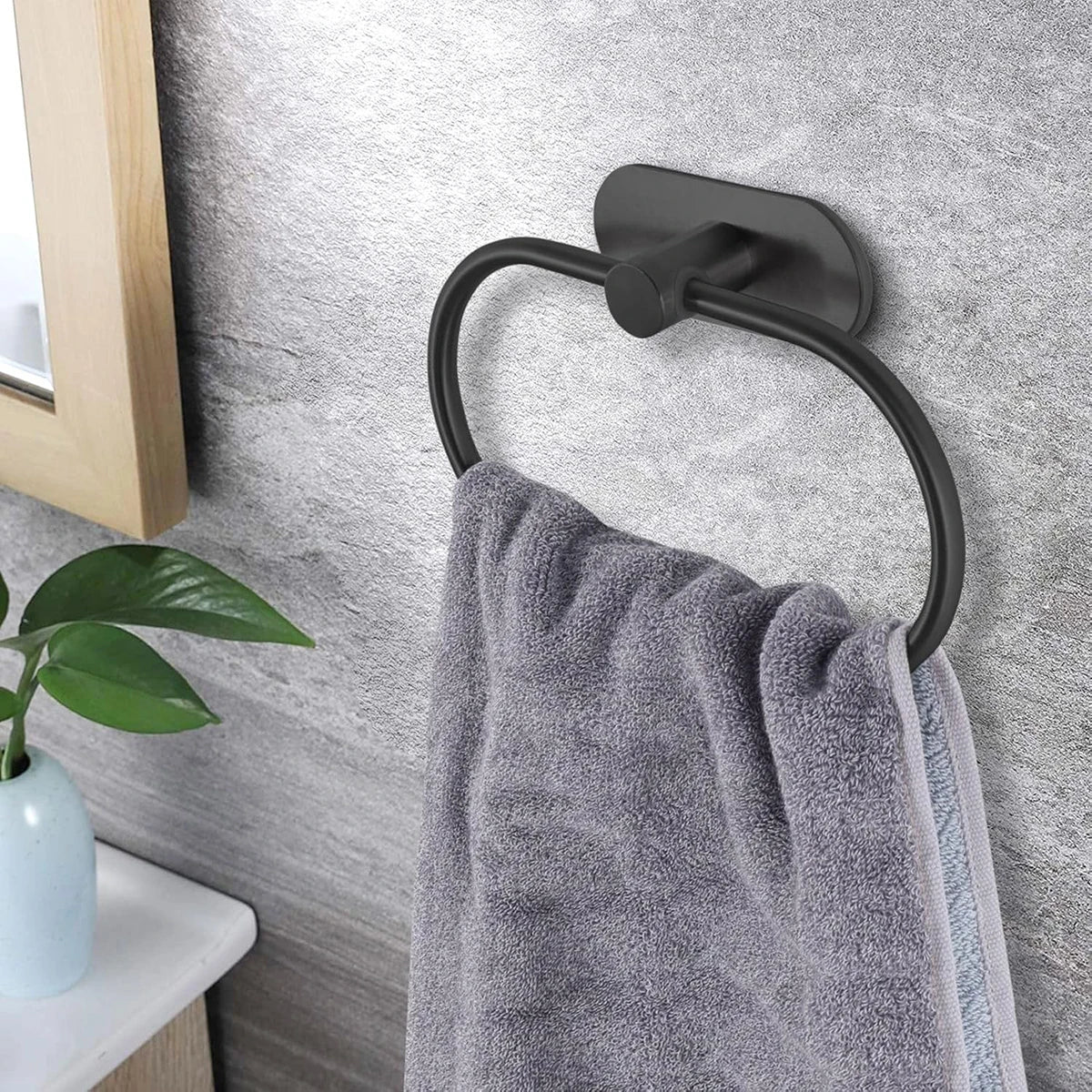 Bathroom Towel Ring Hook Hardware Accessories Storage Holder 304 Stainless Steel Hand Towel Holder Modern Round Towel Hanger Beauty World Shop