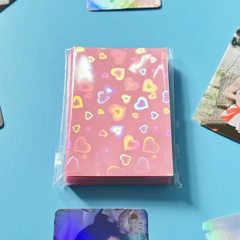 50PCS Heart Sleeves Color Photo Card Sleeve Photocard Holder Kpop Popcorn Sleeves Photo Card Packaging BQ01 Beauty World Shop