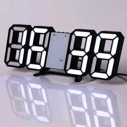 Table 3D LED Digital Alarm Clock Wall Clock Time/Date/Temperature for Home Kitchen Offices Clock Decoration Garden Clocks Beauty World Shop