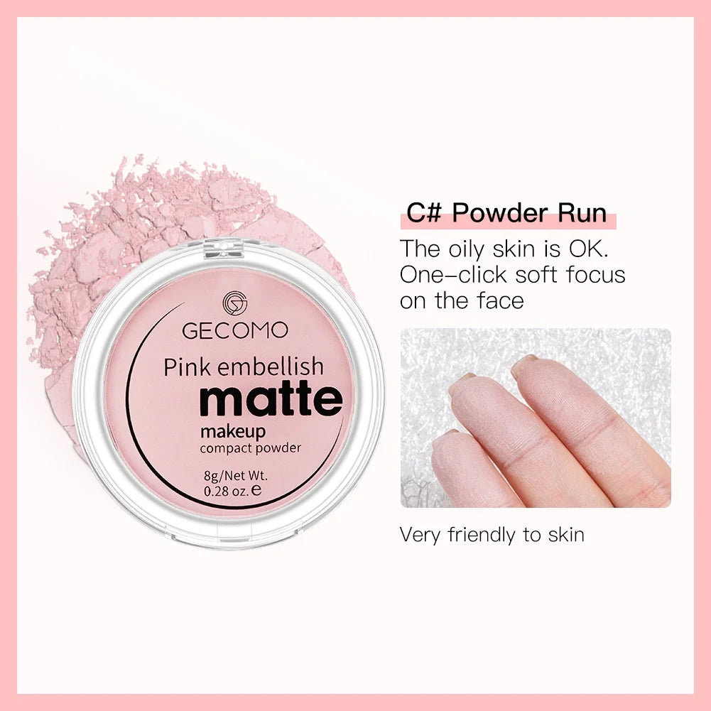 GECOMO Mattifying Compact Powder 12H Long Last Oil Control Silky Matt Makeup Setting Powder Translucent For All Skin Tones Beauty World Shop