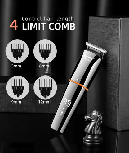 Kemei Waterproof 11-in-1 Men's Grooming Kit Electric Beard Trimmer Shaver Hair Clipper Rechargeable Nose Hair Trimmer KM-5898 Beauty World Shop