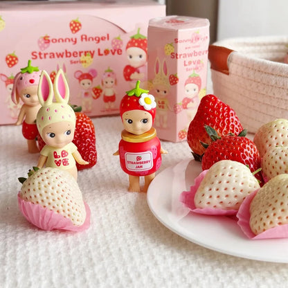 Genuine Sonny Angel Strawberry Love Series Cute Collectible Blind Box Dolls Desktop Decorations Surprise Fan Birthday Gift Toy Beauty World Shop