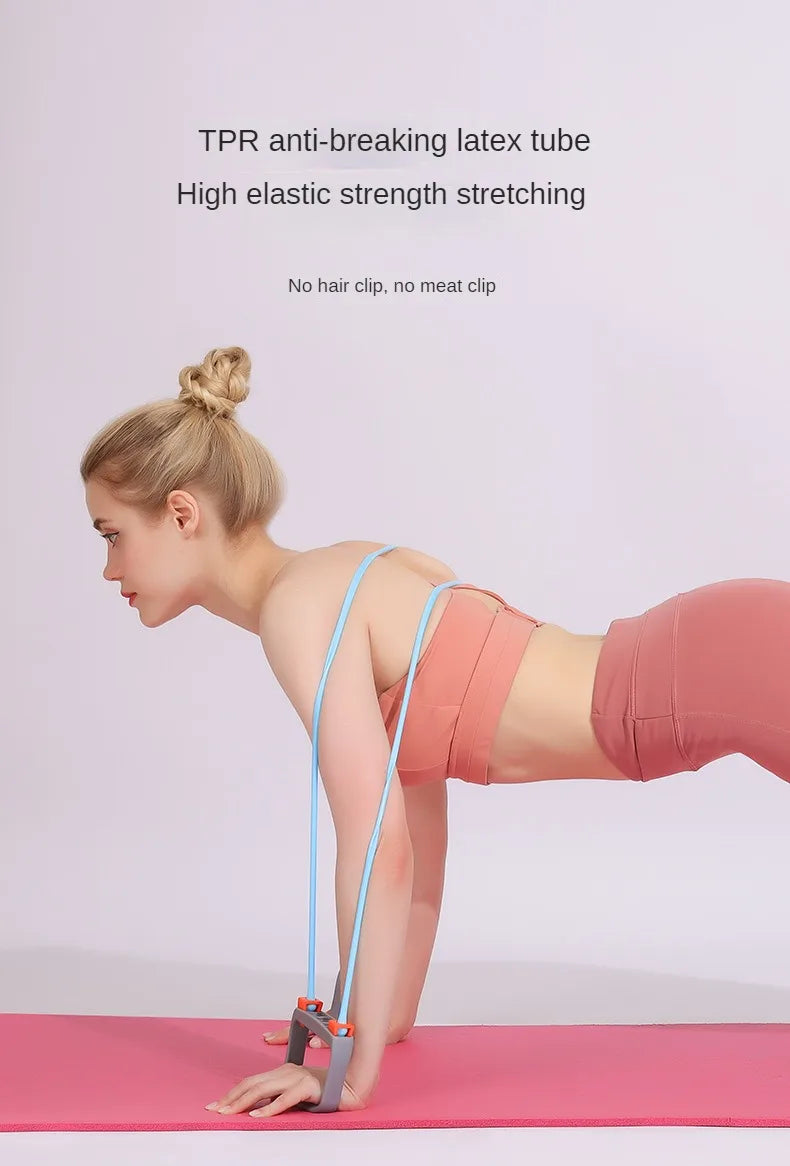 Full Body Workout Set - Chest Expander with 5 Removable Resistance Bands for Pilates, Push Ups, and Muscle Training - Strengthen Beauty World Shop