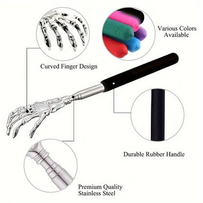 Portable Extendable Back Scratcher Stainless Steel Telescoping Back Scratcher for Both Human and Pets Extendable Back Massager Beauty World Shop