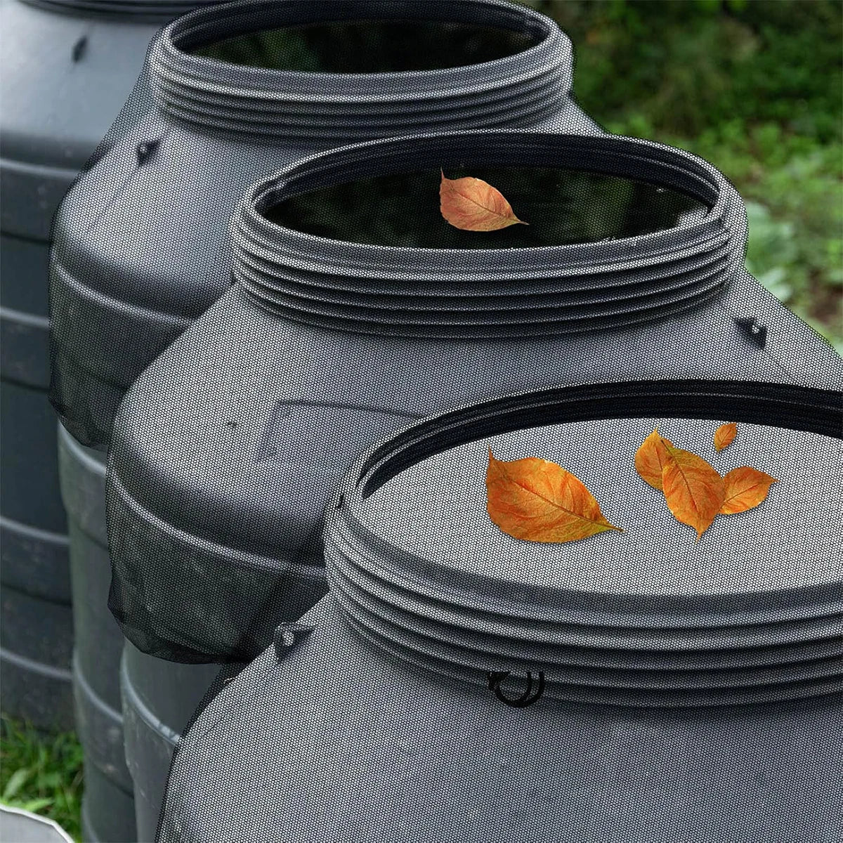 Rain Barrels Screen Water Bucket Covers,Rainwater Collector Tank Net Cover,Rain Water Collection Bucket Netting with Drawstring Beauty World Shop