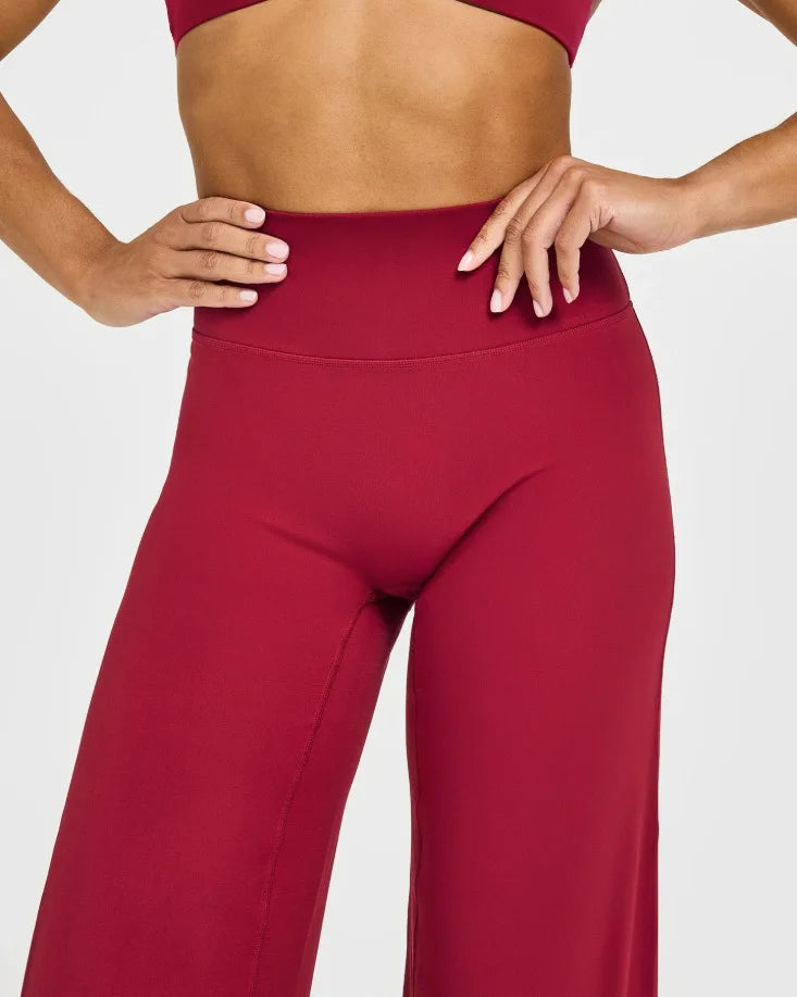 NCLAGEN SoftMotion Straight Leg Bottoms Women's Mid-Waist Yoga Pants GYM Leggings Naked Feel Pilates Running Sports Trousers Beauty World Shop