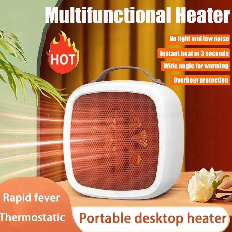 Portable Electric Heater Small Space 500W Fast Heating Lightweight Desktop Warm Air Heater Indoor Office Warmer Fan