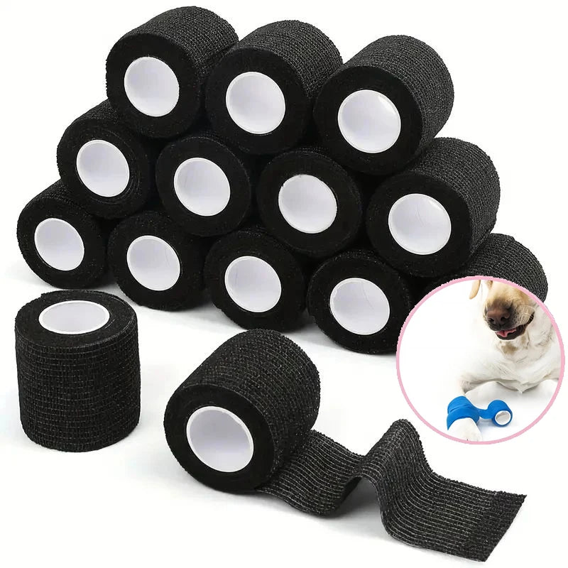 6pcs Self-Adhering Bandage Fixing Bandage Animal Bandage Hand Tearing Waterproof Elastic Bandage for Pets 5 cm X 4.5 M Beauty World Shop