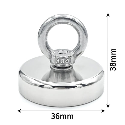 D16~D42mm Super Strong Neodymium Fishing Hook N52 Heavy Duty Rare Earth Neodymium with Countersunk Hole Eyebolt Salvage Magnetic Beauty World Shop