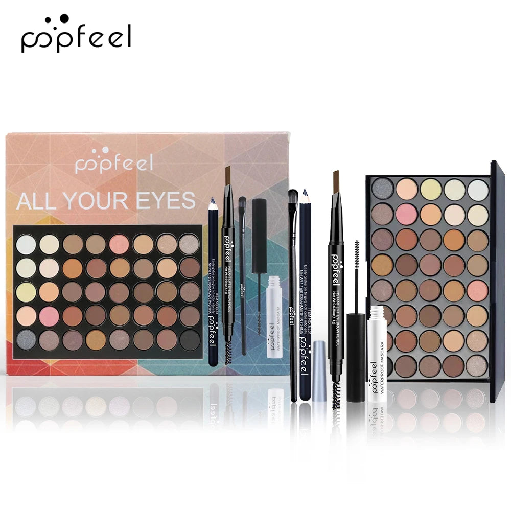 POPFEEL Eye Makeup Set, Eyeshadow Palette, Eyeliner, Mascara, Eyebrow Pencil, Makeup Tool Set Box, Gifts For Women Beauty World Shop