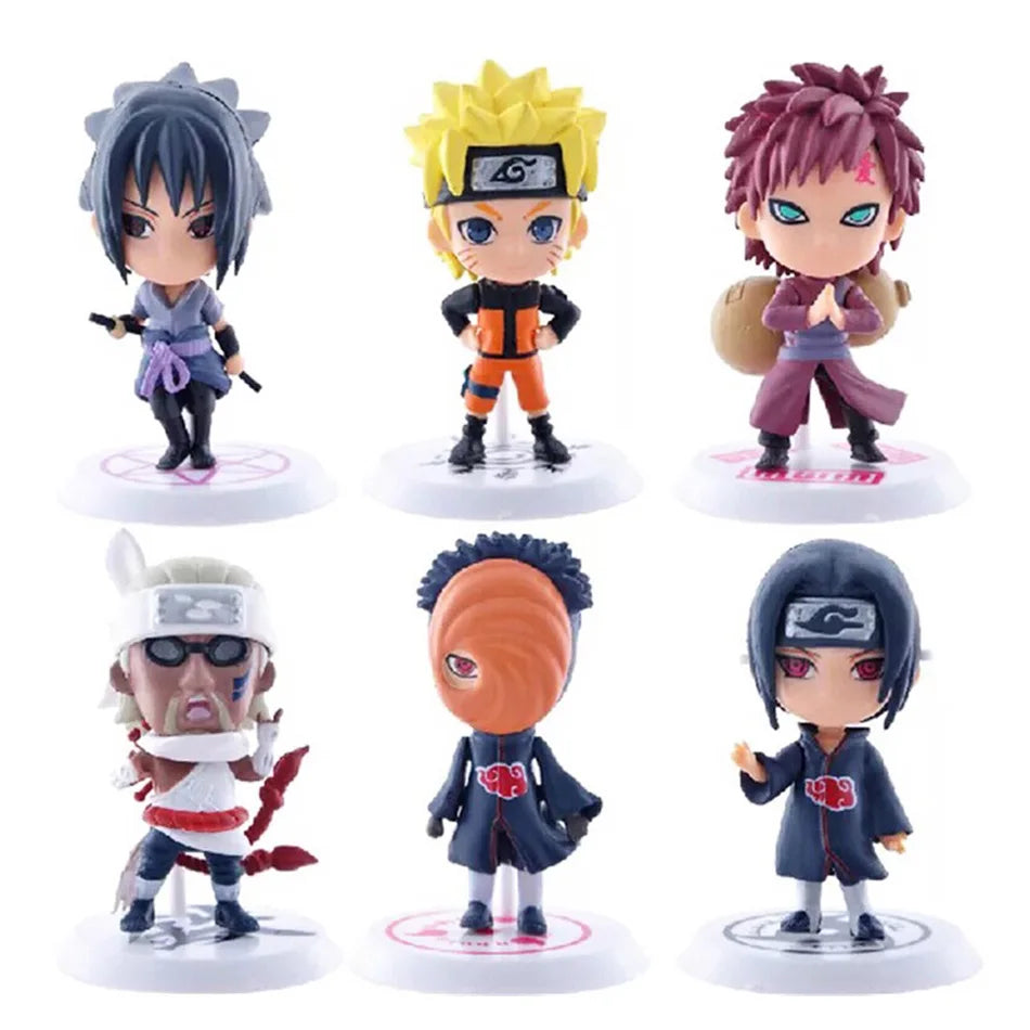 Hot 12pcs/set Anime Figure Naruto Shippuden Hinata Sasuke Itachi Kakashi Gaara Action Figure Q Version PVC Figures Toys Gift Beauty World Shop