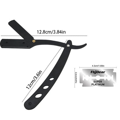Men Shaving Barber Razor Black Classic Folding Shaving Knife Armpit Hair Pubic Hair Shaver Stainless Steel Straight Razor Holder Beauty World Shop