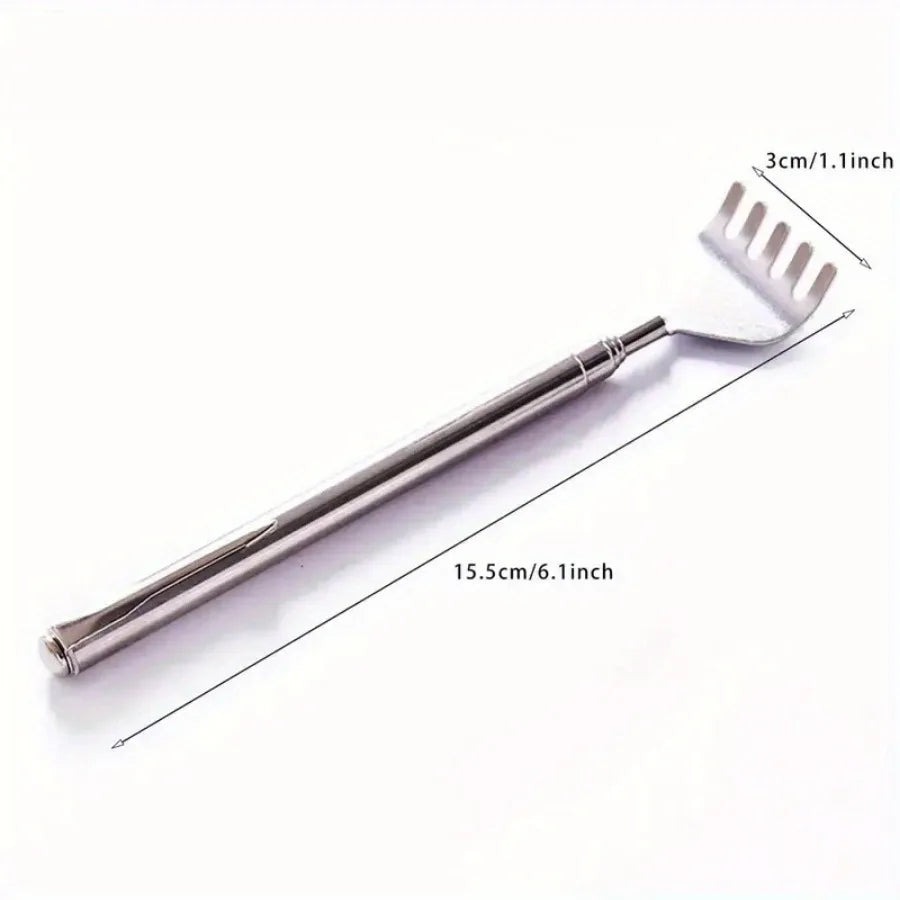 silvery Telescopic Back Scratcher,  Portable Extendable Stainless Steel  Scratchers for Men Women ，Mothers Gifts，Gifts For Men，G Beauty World Shop