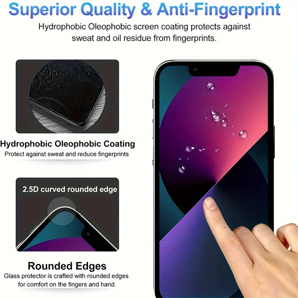 3Pcs HD Full Cover Screen Protector For iPhone 16 15 14 13 12 11 Pro Max 14 15 16 Plus Tempered Glass Protection Glass ﻿ Beauty World Shop