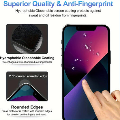 3Pcs HD Full Cover Screen Protector For iPhone 16 15 14 13 12 11 Pro Max 14 15 16 Plus Tempered Glass Protection Glass ﻿ Beauty World Shop