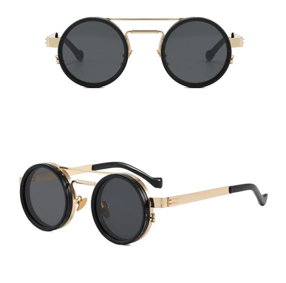SHAUNA Retro Metal Round Punk ND9-level Adjustable Dimming Sunglasses Women Polarized UV400 Fashion Men Outdoor Sun Glasses Beauty World Shop