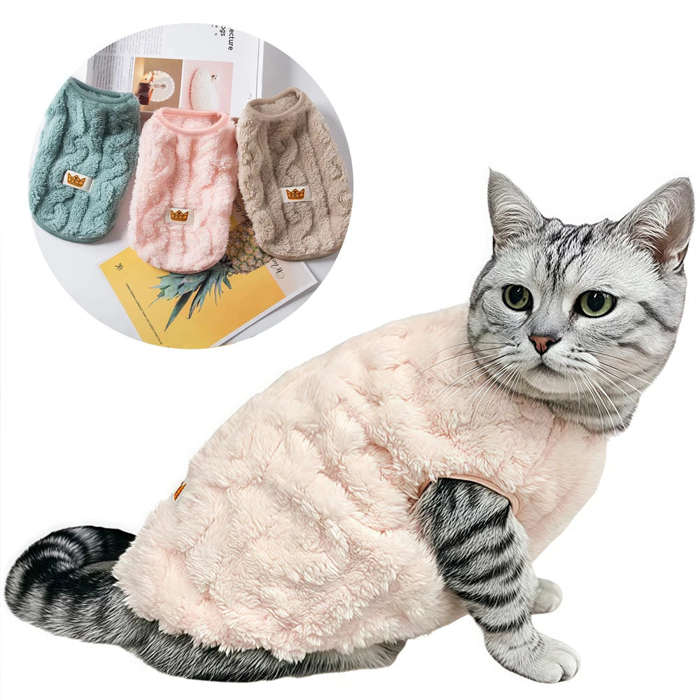 Soft Cozy Cat Clothes Autumn Winter Warm Fleece Sweatshirt for Small Dogs Puppy Kitten Jacket Coat Pet Sphynx Costume Sweater Beauty World Shop