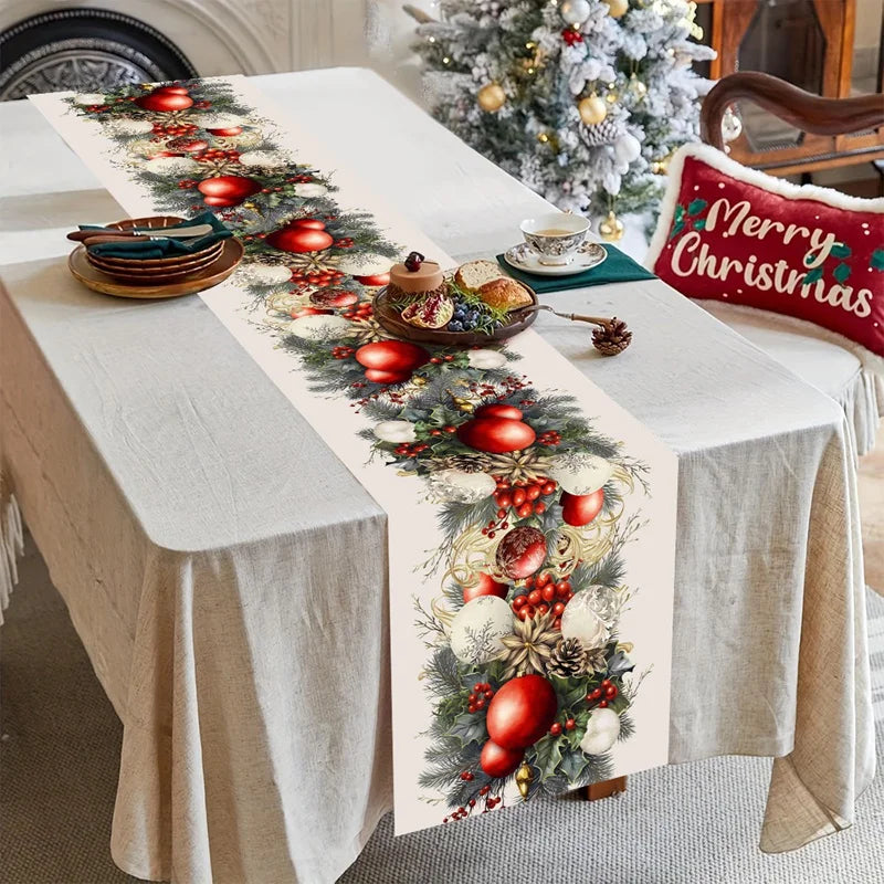 Christmas Table Runner Merry Christmas Decoration For Home Xmas Table Decor 2025 Navidad Notal Noel Ornament Happy New Year 2026 Beauty World Shop