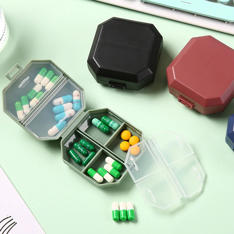 10 Compartments Travel Pill Organizer Pocket Portable Pill Storage Box Case Daily Pill Container or Purse Fish Oil Medicine Beauty World Shop
