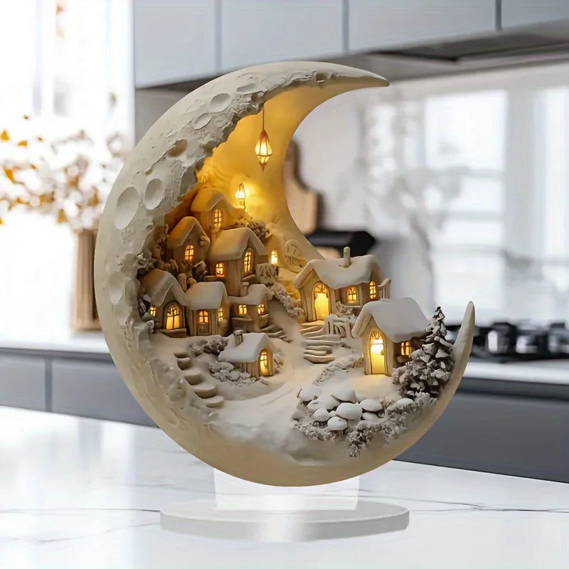 Christmas Xmas Tree Desktop Ornament Moonhouse DIY 2D Decoration Acrylic Merry Christmas Signs Plaque Mother's Day Party Gifts Beauty World Shop