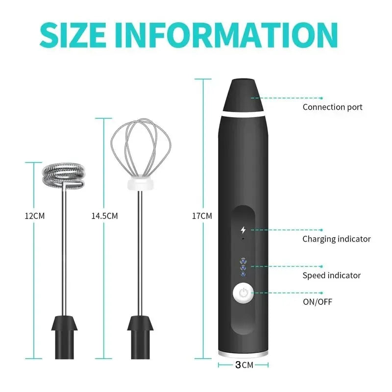 Portable Electric Milk Frothers Handheld Blender USB Mini Coffee Maker Whisk Mixer Cappuccino Cream Egg Beater Food Blender Beauty World Shop