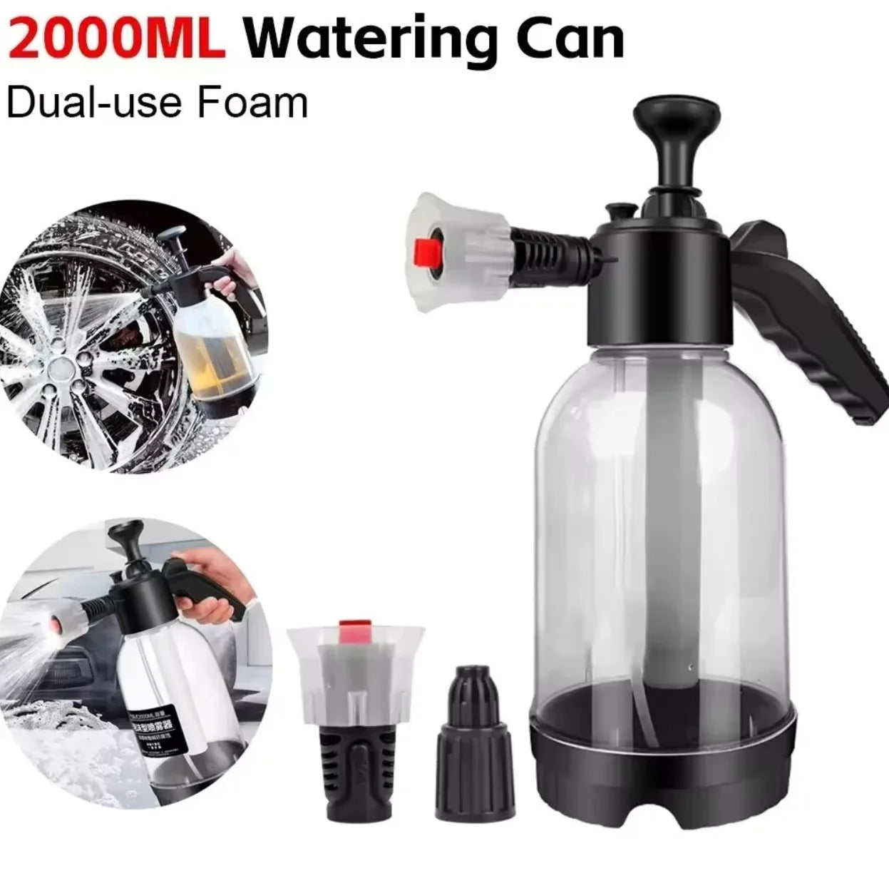 2L Foam Sprayer Car Wash Hand-held Foam Watering Can Air Pressure Sprayer Plastic Disinfection Water Bottle Car Cleaning Tools Beauty World Shop