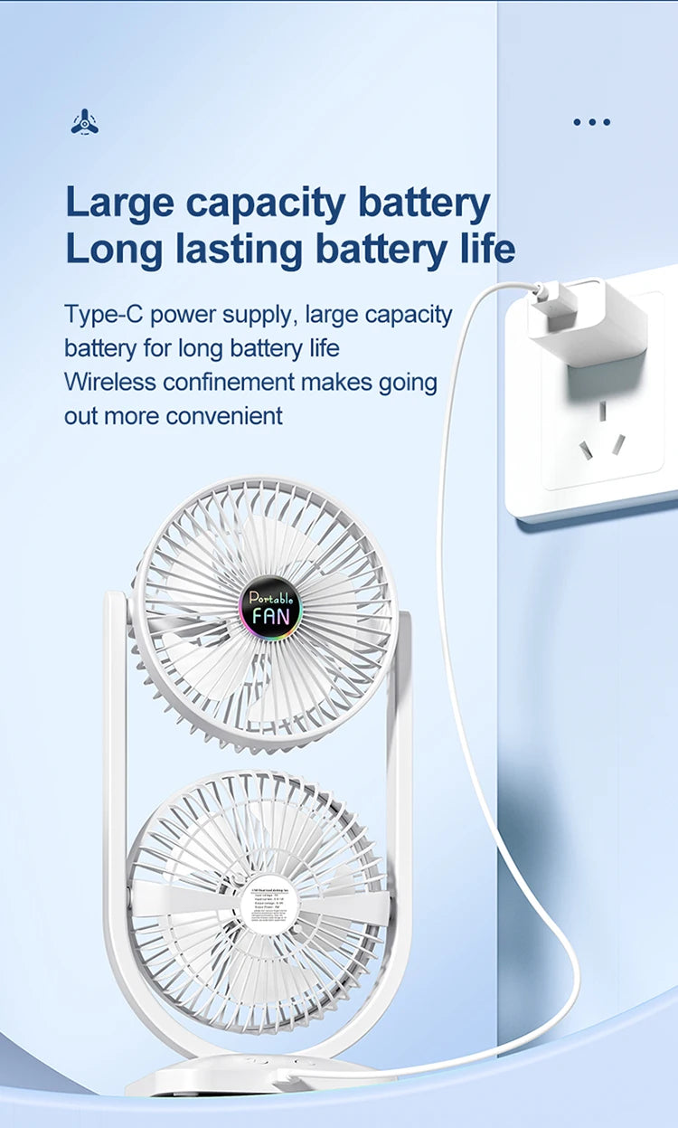 USB Charging Desktop Fan Portable Rotatable Desktop Electric Fan Suitable For Outdoor Picnic Student Dormitory Office Home Use Beauty World Shop