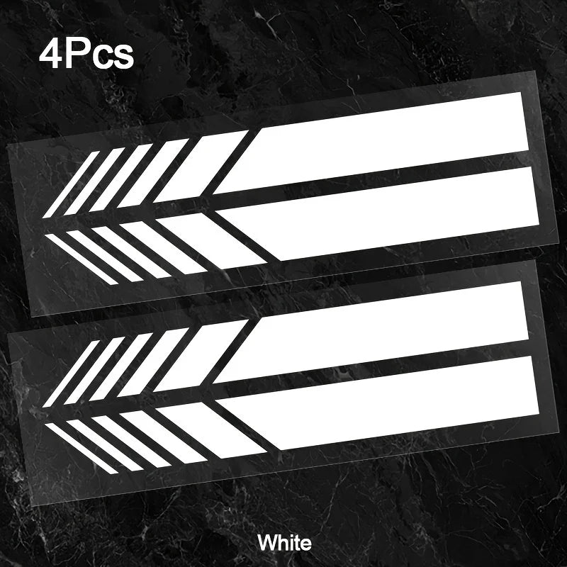 JDM Reflective Car Stickers - Classic Stripes Vinyl Decals, Self-Adhesive for Easy Install - Fit Any Car Body - Waterproof, 4pcs Beauty World Shop