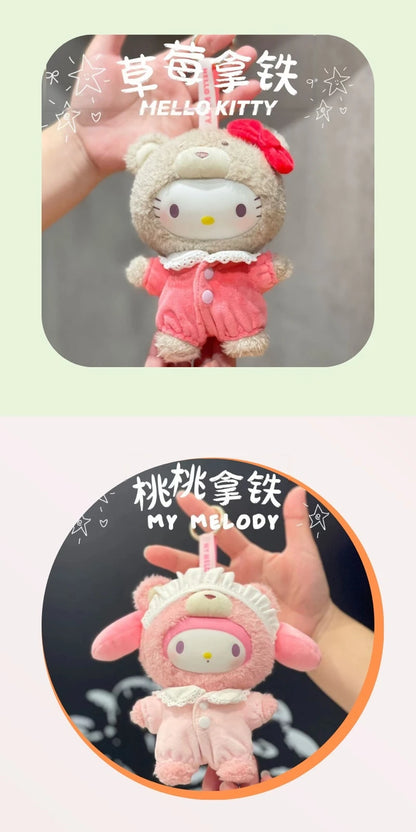 Latte Baby Family Mysterious Blind Box Hello Kitty Kuromi Cute Vinyl Doll Backpack Pendant Decoration Keychain Birthday Toy Gift Beauty World Shop