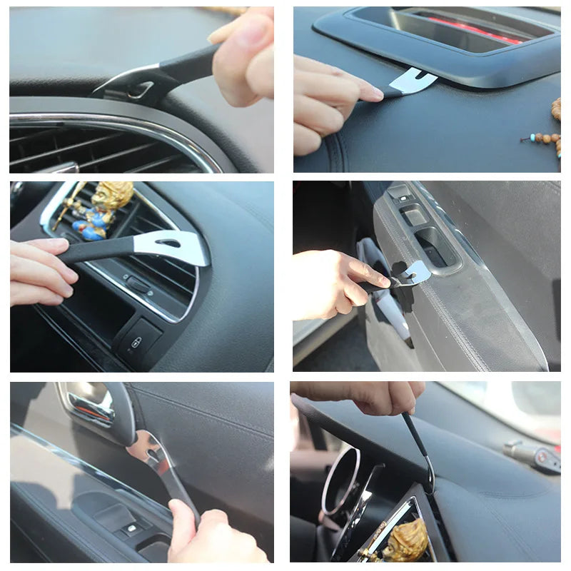 1PC Car Interior Clip Panel Trim Stainless Steel Pry Plate Buckle Driver for Car Modification Removal of Audio Navigation Center Beauty Fashion
