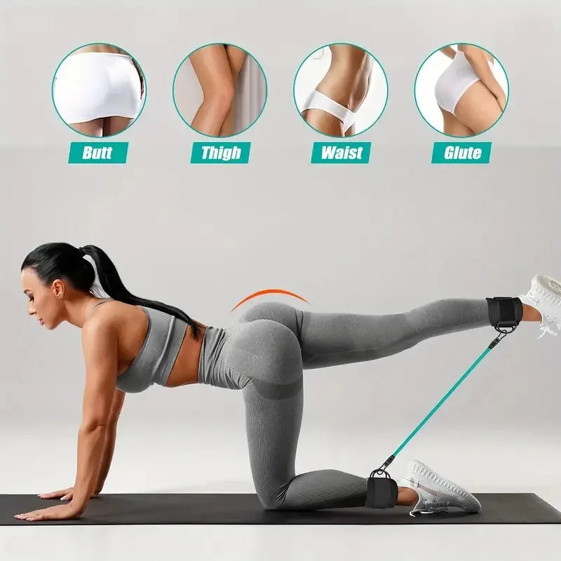 Ankle Straps Resistance Bands Set Fitness Workout Exercise Equipment Ankle Weight Yoga Elastic Fitness Band For Gym Man Woman Beauty World Shop