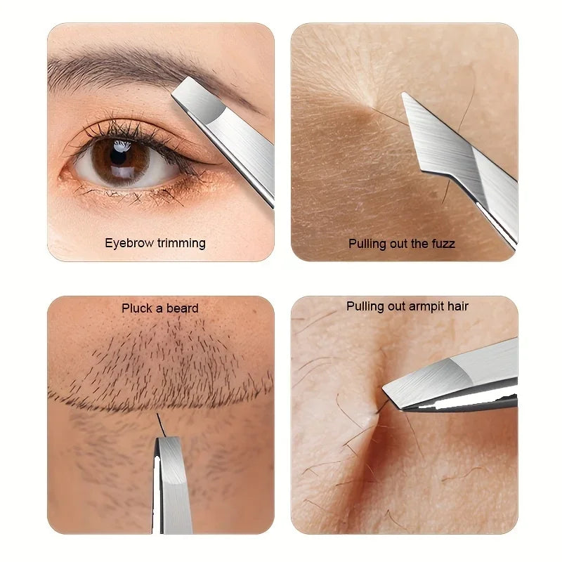 4pcs Set Professional Tweezers Set Perfect For Eyebrow Hair Removal Splinter Very Effortless and Relaxed to Remove Beauty World Shop