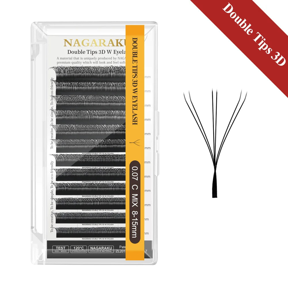 NAGARAKU Automatic Flowering W Shape Bloom 3D 4D 5D 6D 7D 8D Premade Fans Speed Eyelash Extensions Natural Soft Light Full Dense Beauty Fashion