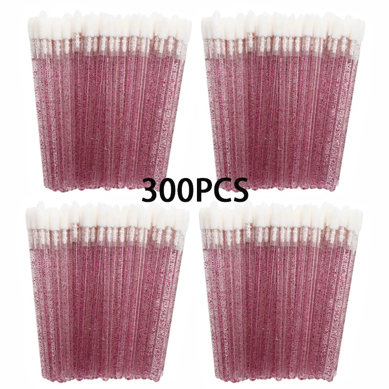 100/300PCS Crystal Lip Brush Lipstick Gloss Applicator Wands Wholesale For Eyelashes Extension Tool Kits Makeup Accessories Beauty World Shop