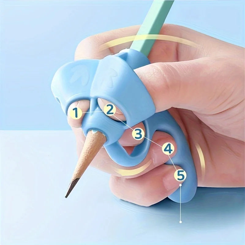 4pcs Grip Pen Corrector Set Writing Corrector Soft Rubber Writing Posture Grip Pen Handwriting Aid Correction Tool Beauty World Shop