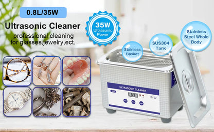 Ultrasonic Cleaner Ultrasound Glasses Cleaning Machine 40KHZ High Frequency Ultrasonic Bath for Glasses Jewelry Washing Machine Beauty World Shop